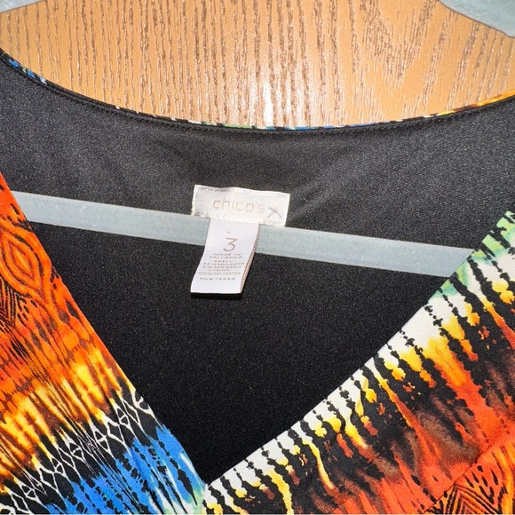 Chico’s Multicolor Sunburst Rainbow Sleeveless Maxi Dress | Size XL - Picture 5 of 9